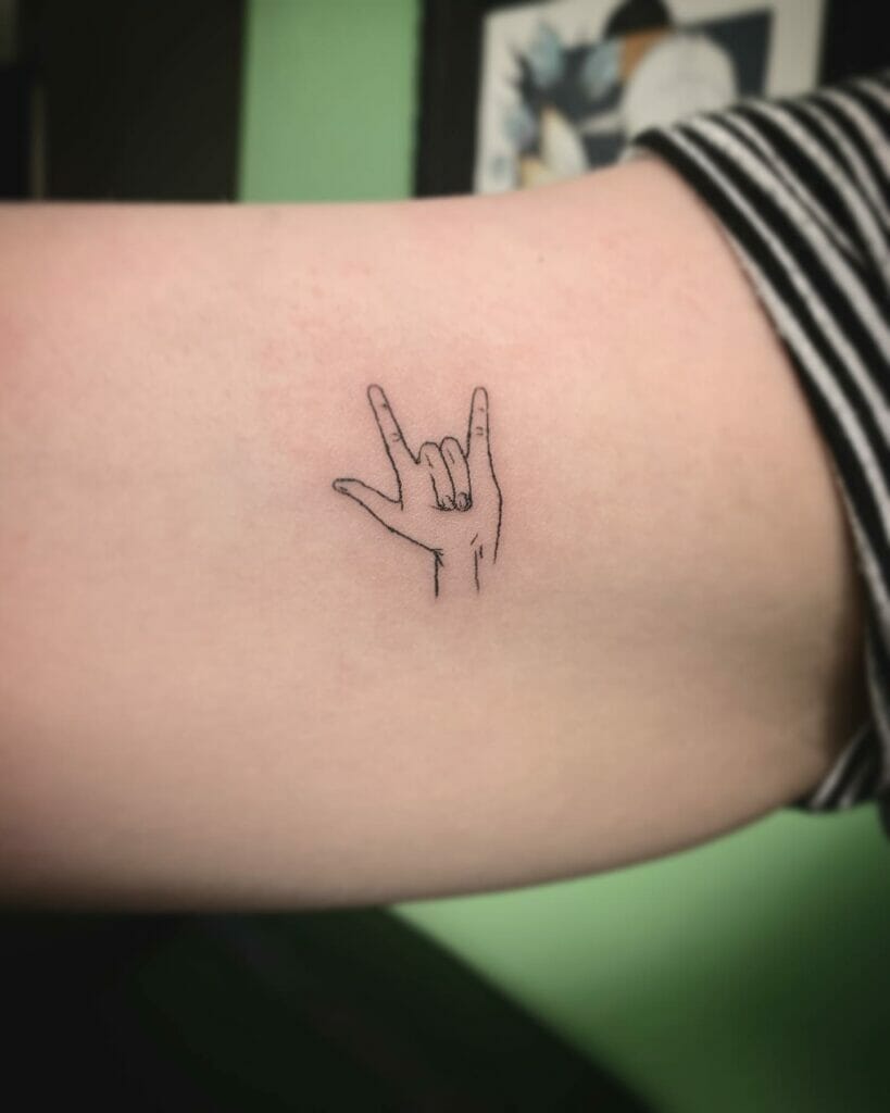 Tiny I Really Love You In Sign Language Tattoo
