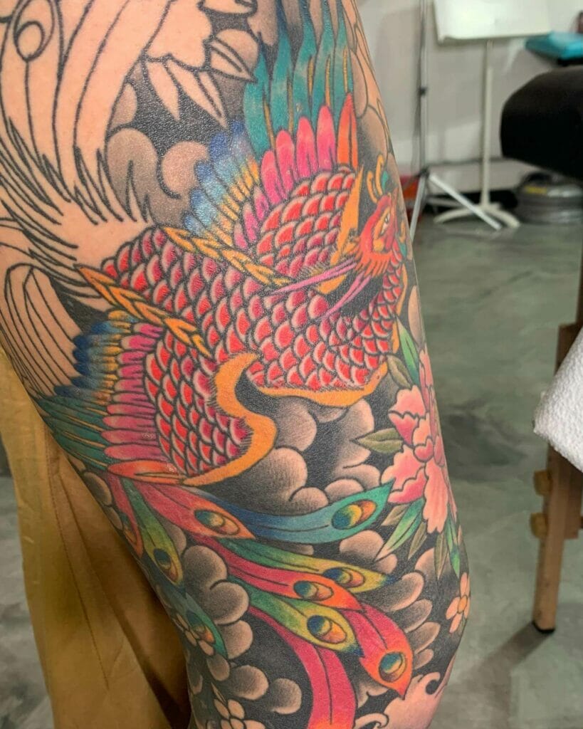 Multicolored Phoenix Tattoo