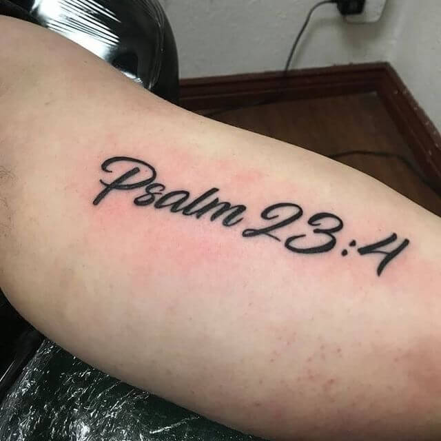 Simple Psalm 23:4 Tattoo Design