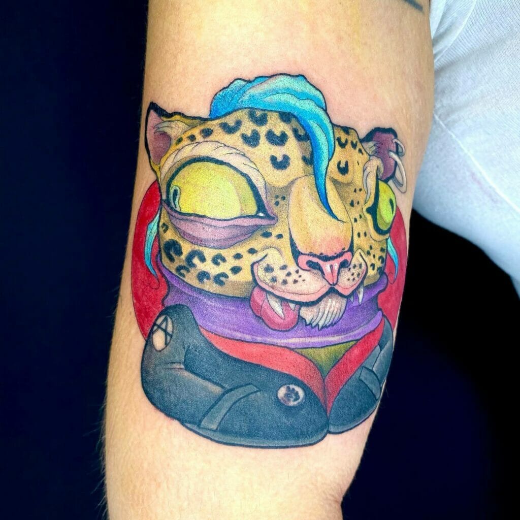 Abstract Punk Leopard Tattoo