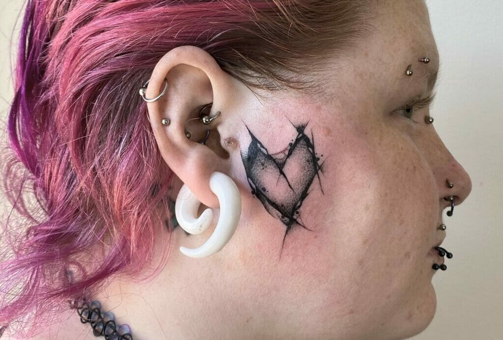 Heart Tattoo On Face