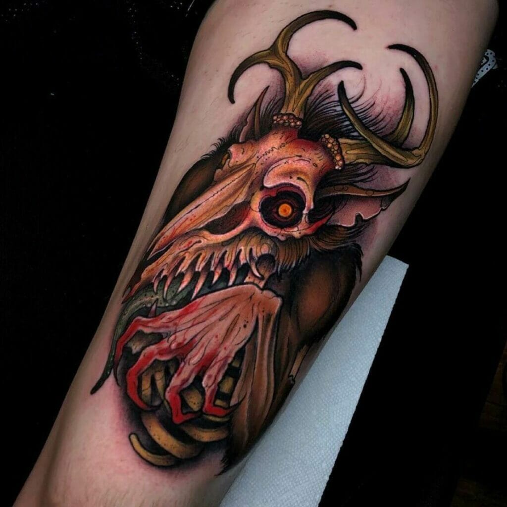 Spooky Insatiable Hunger Wendigo Tattoo