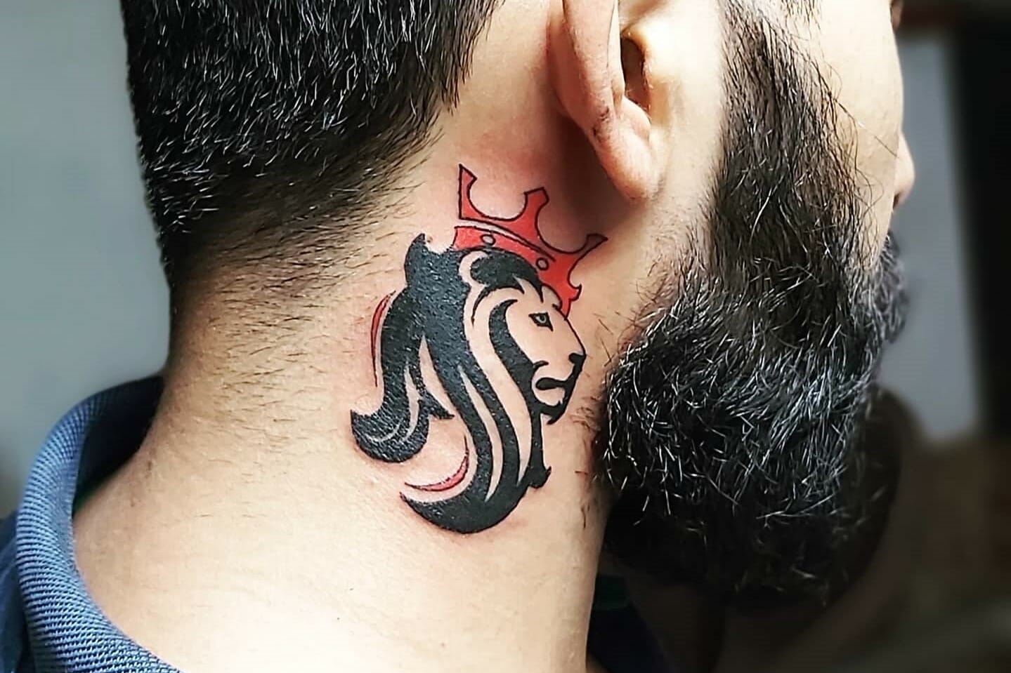12 Best Lion Throat Tattoo Designs  Throat tattoo Neck tattoo for guys  Small neck tattoos
