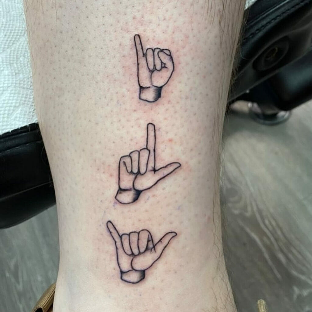 I Love You Sign Language Tattoo