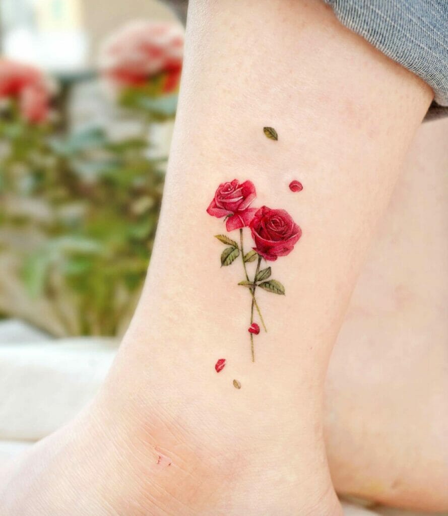 Small Red Rose Tattoo