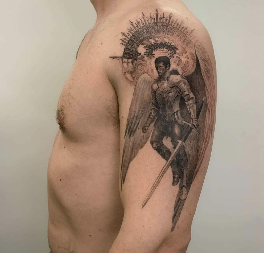 Simple Guardian Angel Tattoo