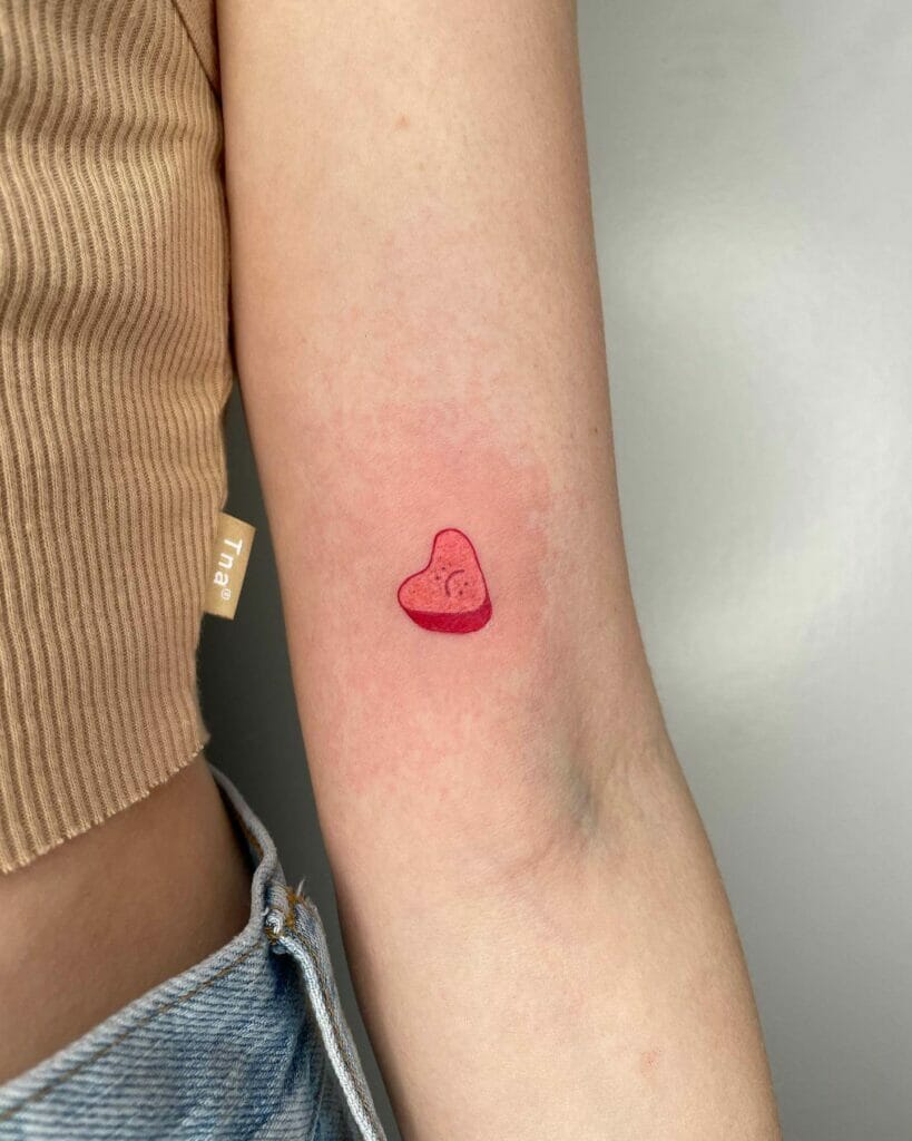 Simple Candy Heart Tattoo