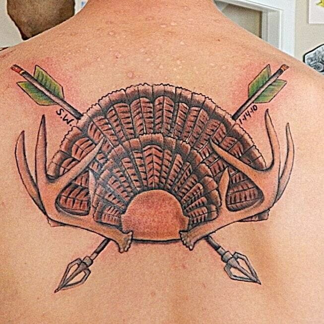 Turkey Hunting Tattoo Design For Back Tattoo