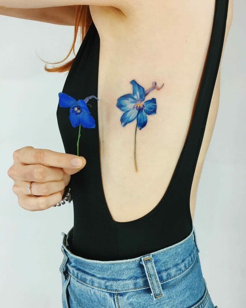 Delphinium Flower Tattoo