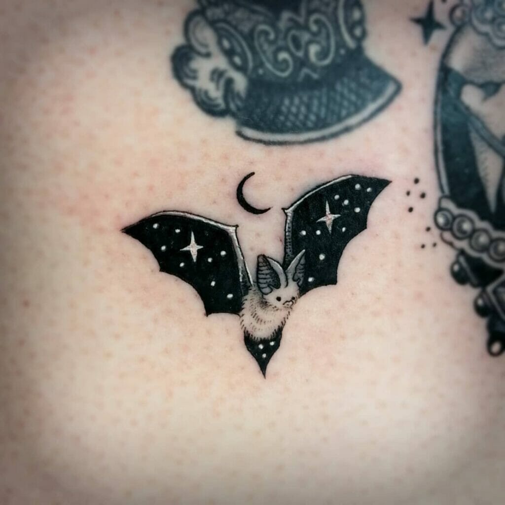 Feminine Bat Tattoo
