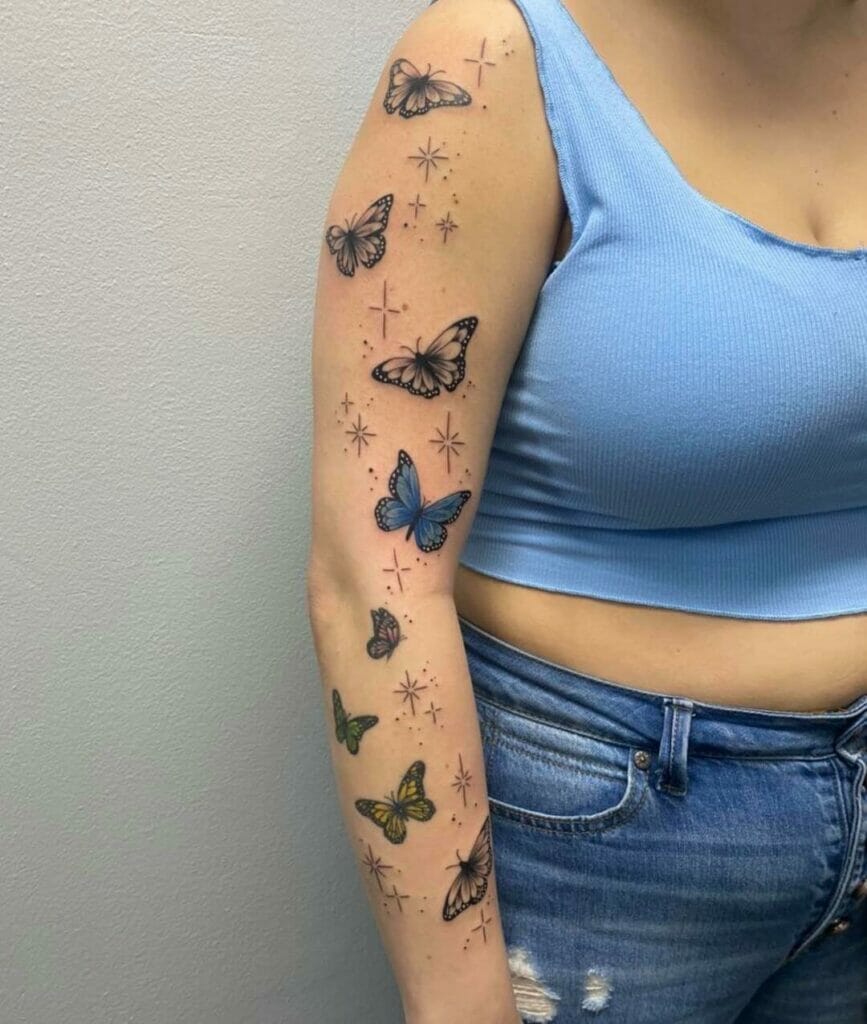 10 Best Female Butterfly Tattoo Arm Sleeve Designs That Will Blow Your  Mind! - Outsons