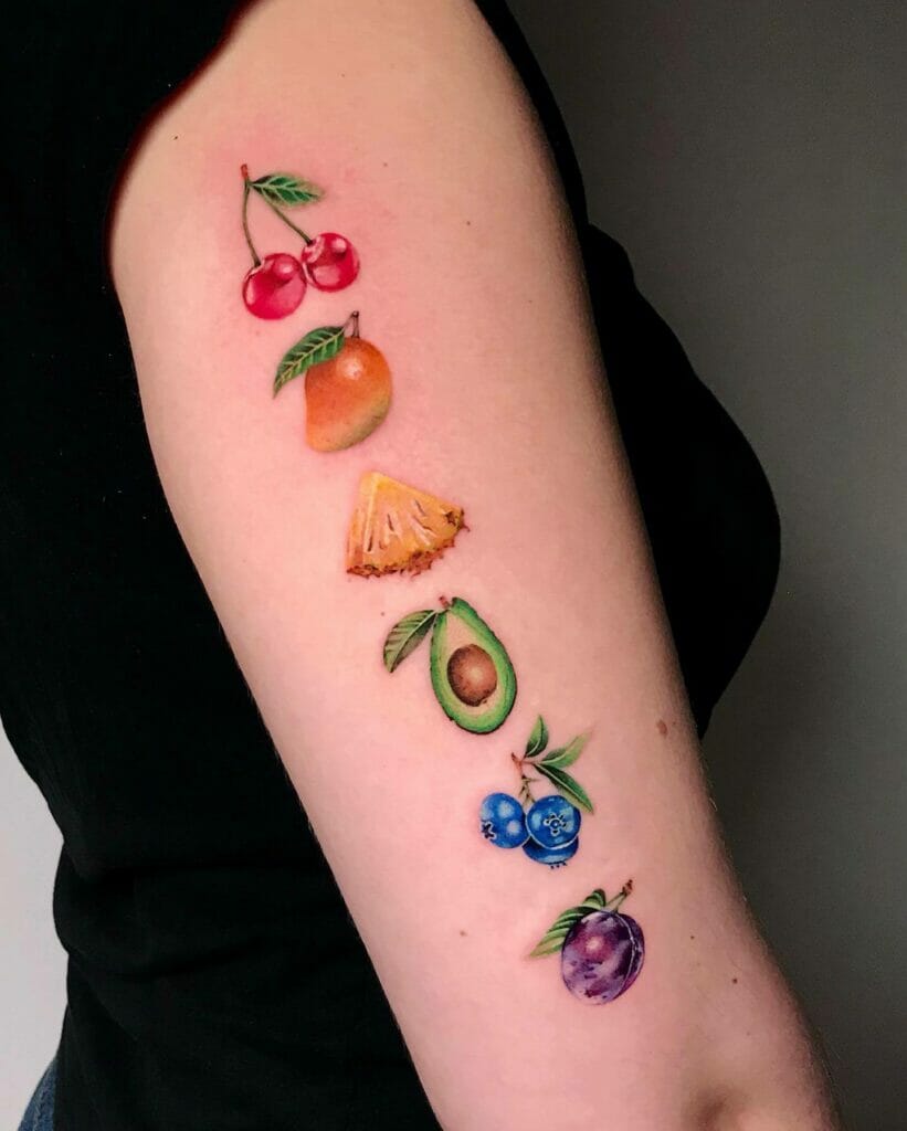 Rainbow Fruit Salad Tattoo