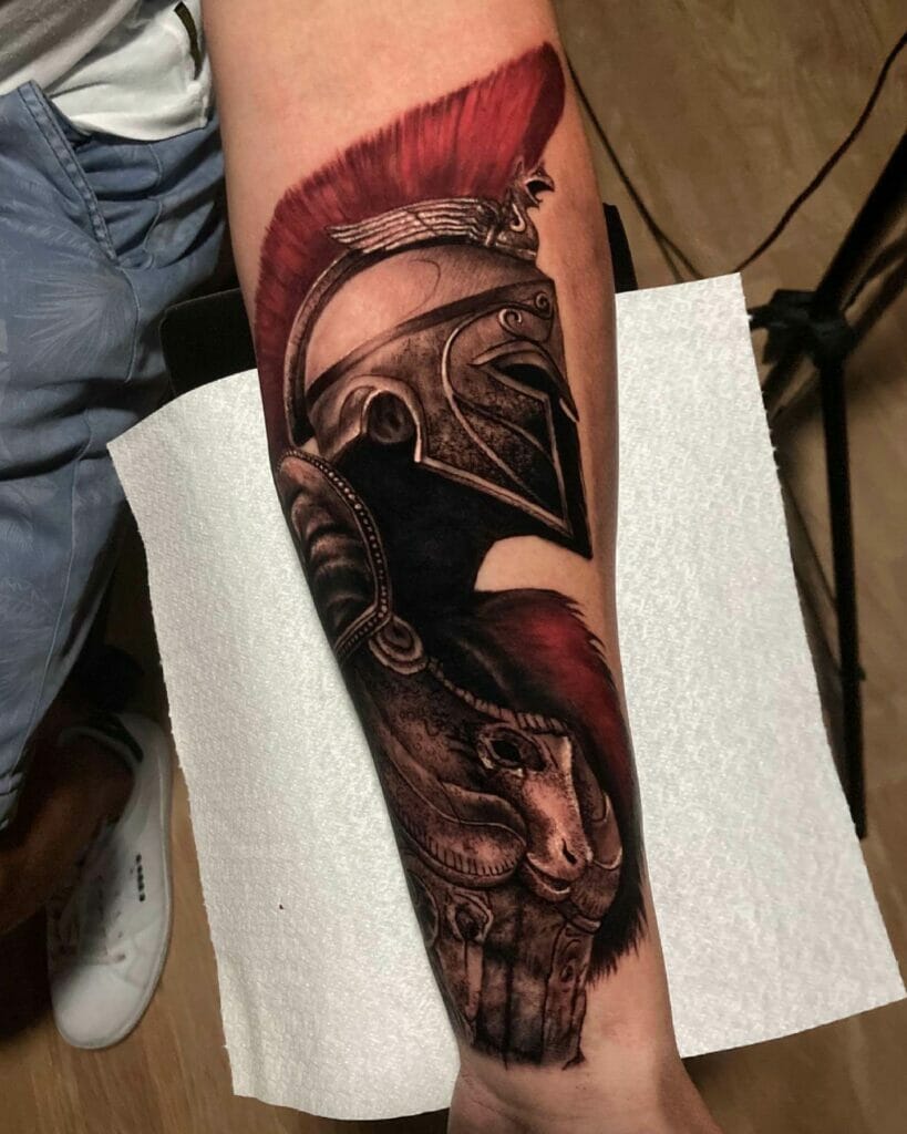 Gladiator Tattoo On The Arm