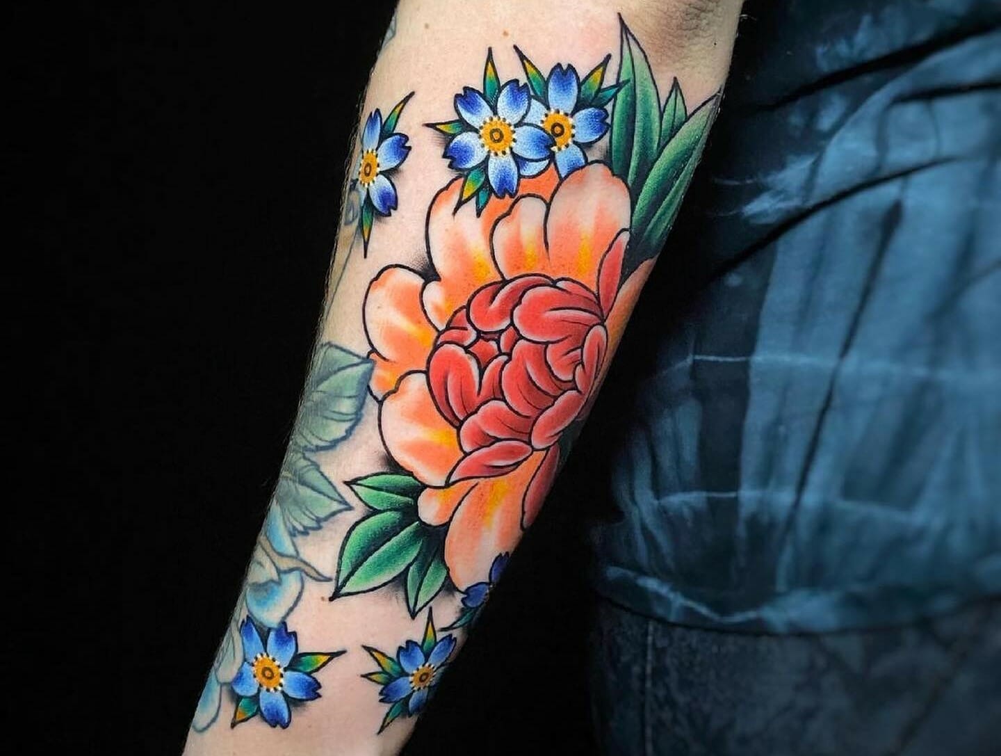 traditional japanese peony from  Yellow Rose Tattoo  Facebook