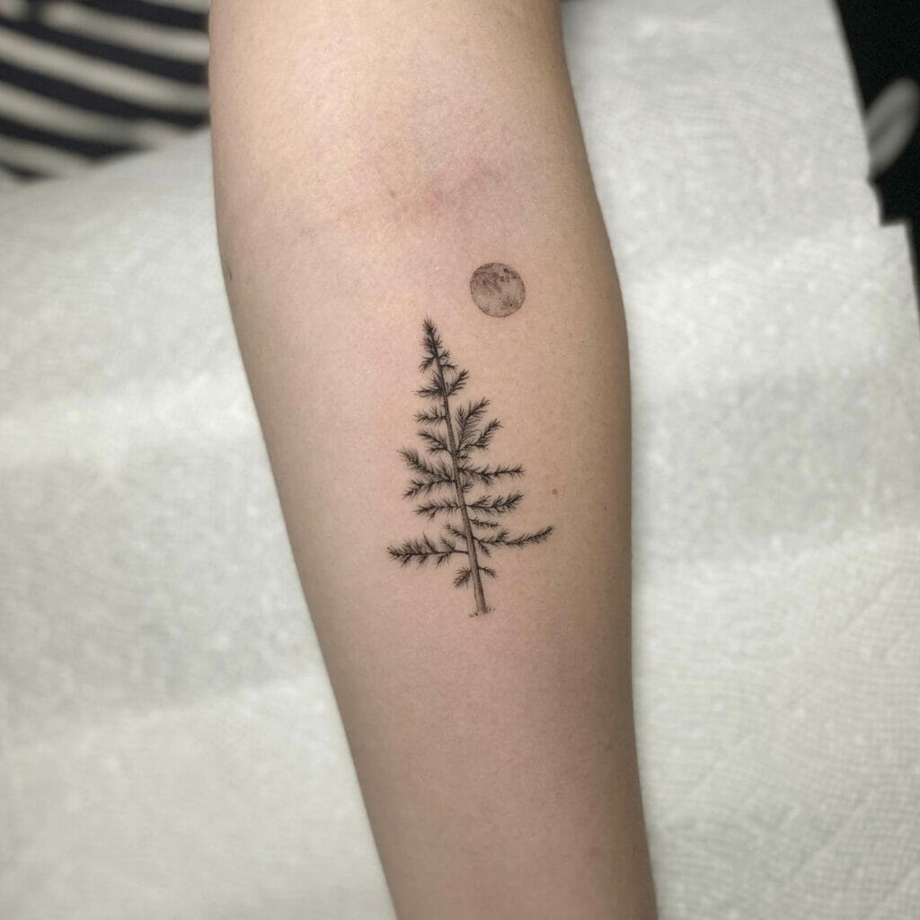 Forearm Pine Tree Tattoo