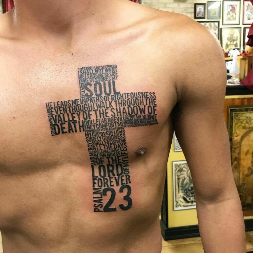 Cross Psalm 23 Tattoo