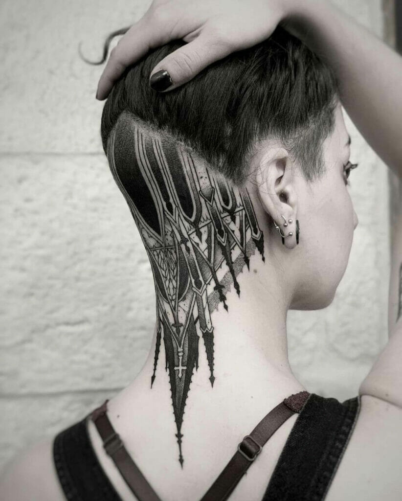 Architecture Tattoo Designs On Back Of Head