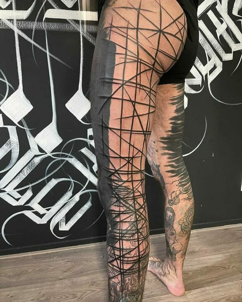 Black On Black Checkered Tattoo Design
