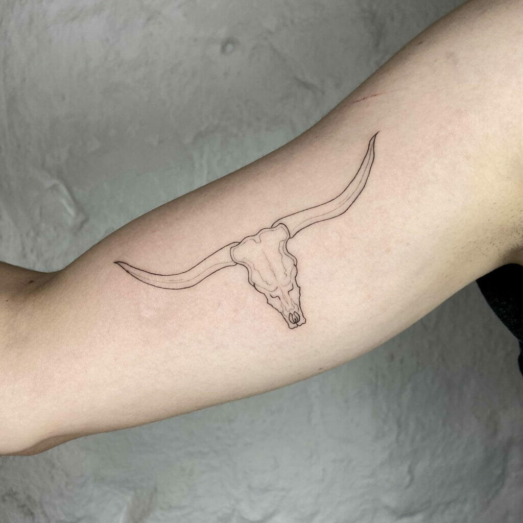 Simple Texas Longhorn Tattoo