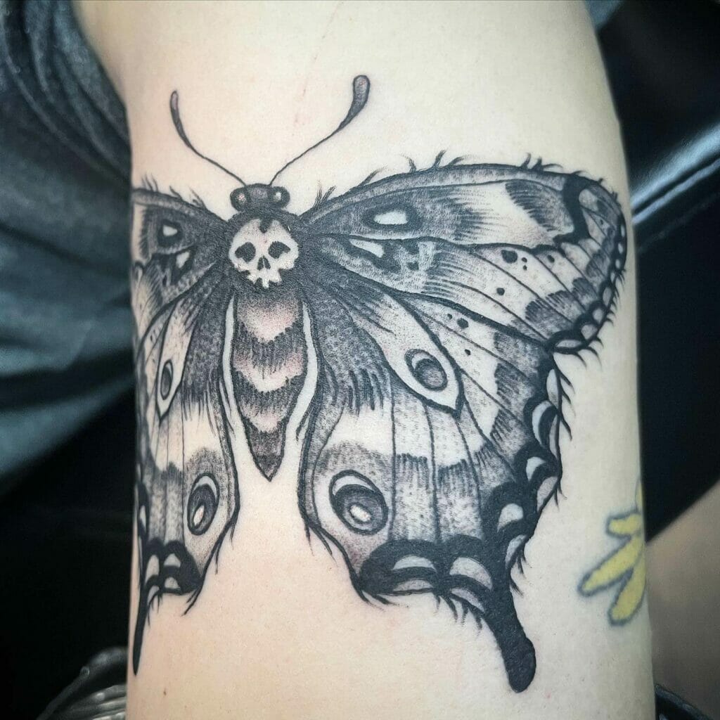 Artsy Moth Black Magic Tattoo Design