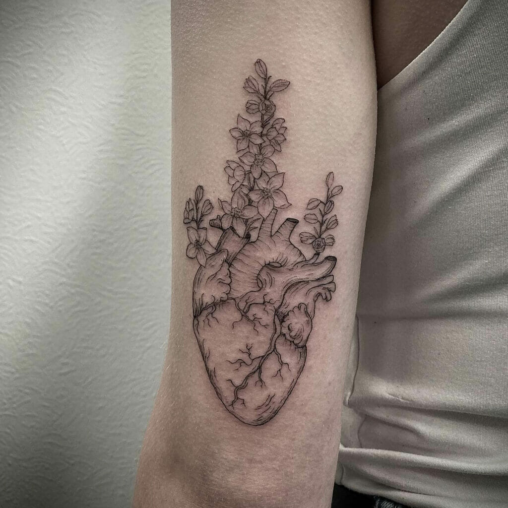 Delphinium Flower Abstract Tattoo
