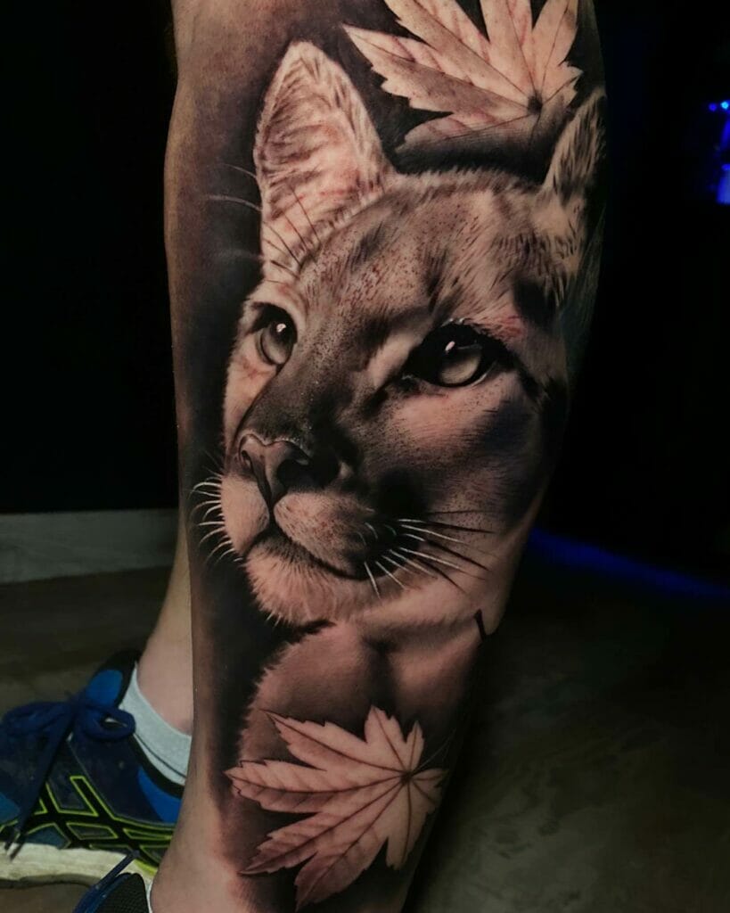 Cougar Leg Tattoo Ideas