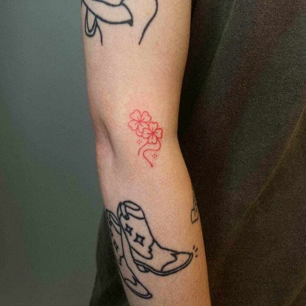 Cute Swirly Four Leaf Clover Tattoo Ideas