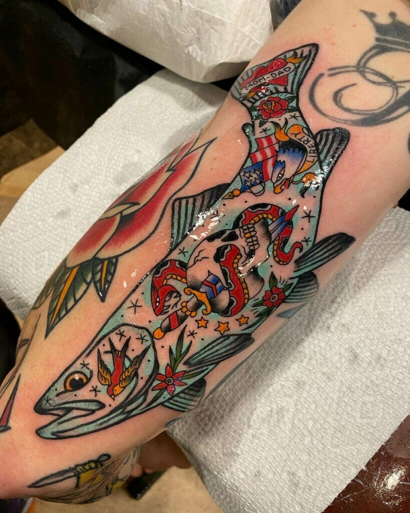 Party Trout Tattoo