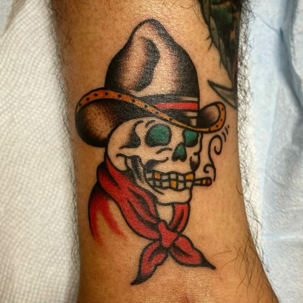 Funky Cowboy Skull Tattoo