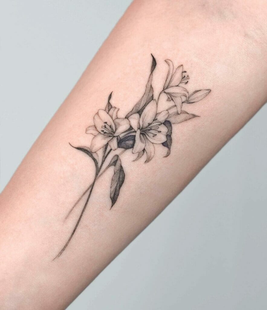 Simple Lily Flower Tattoo On Hand