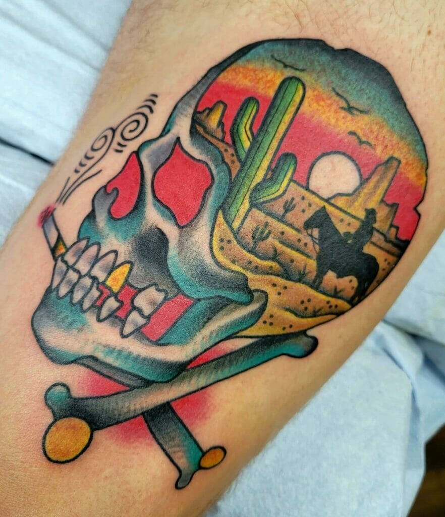 Texan Cowboy Skull Tattoo
