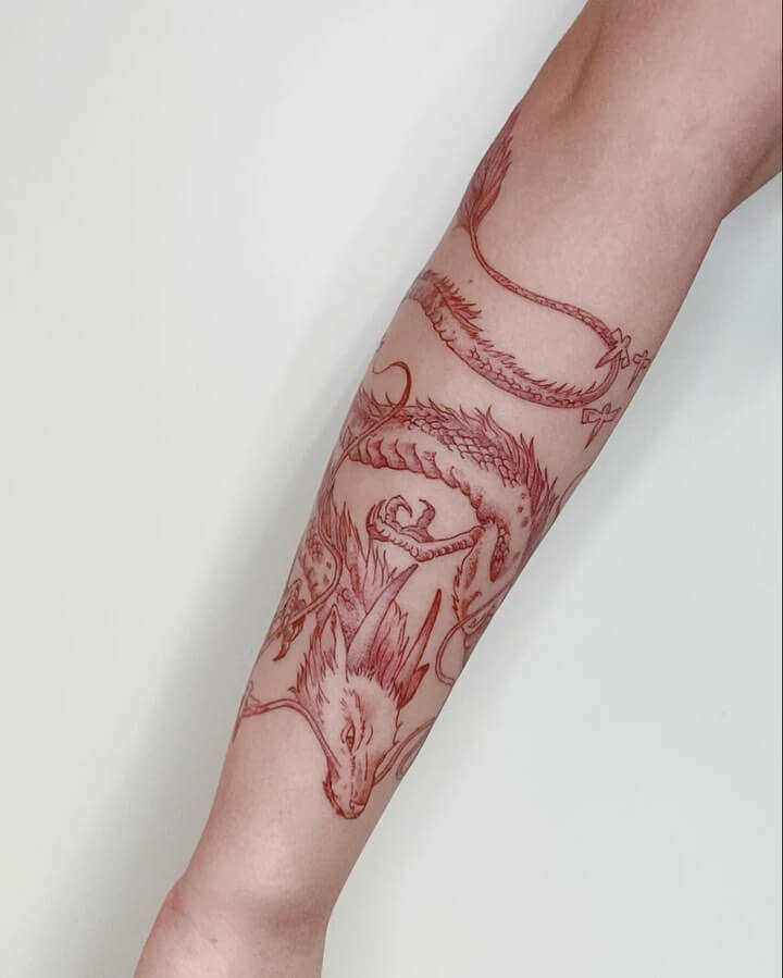 Red Celtic Dragon Tattoo
