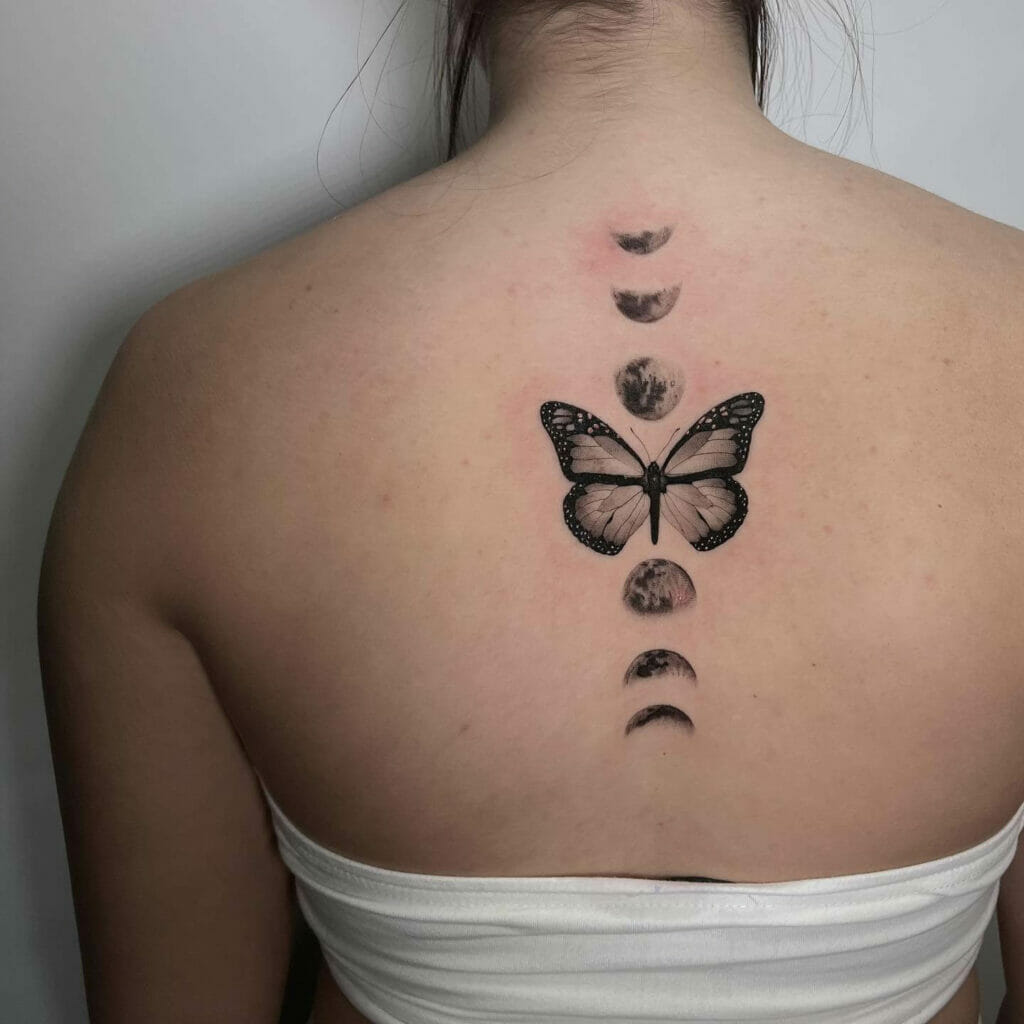 Monarch Butterfly Spine Tattoo