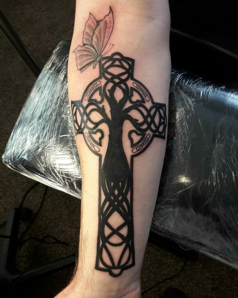 Celtic Cross Tribal Tattoo