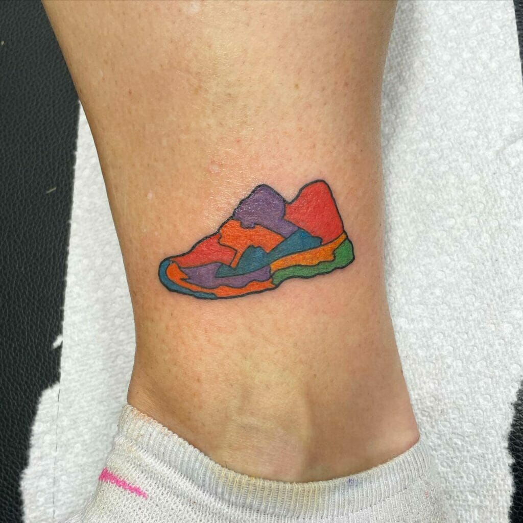 Colorful Running Shoes Tattoo