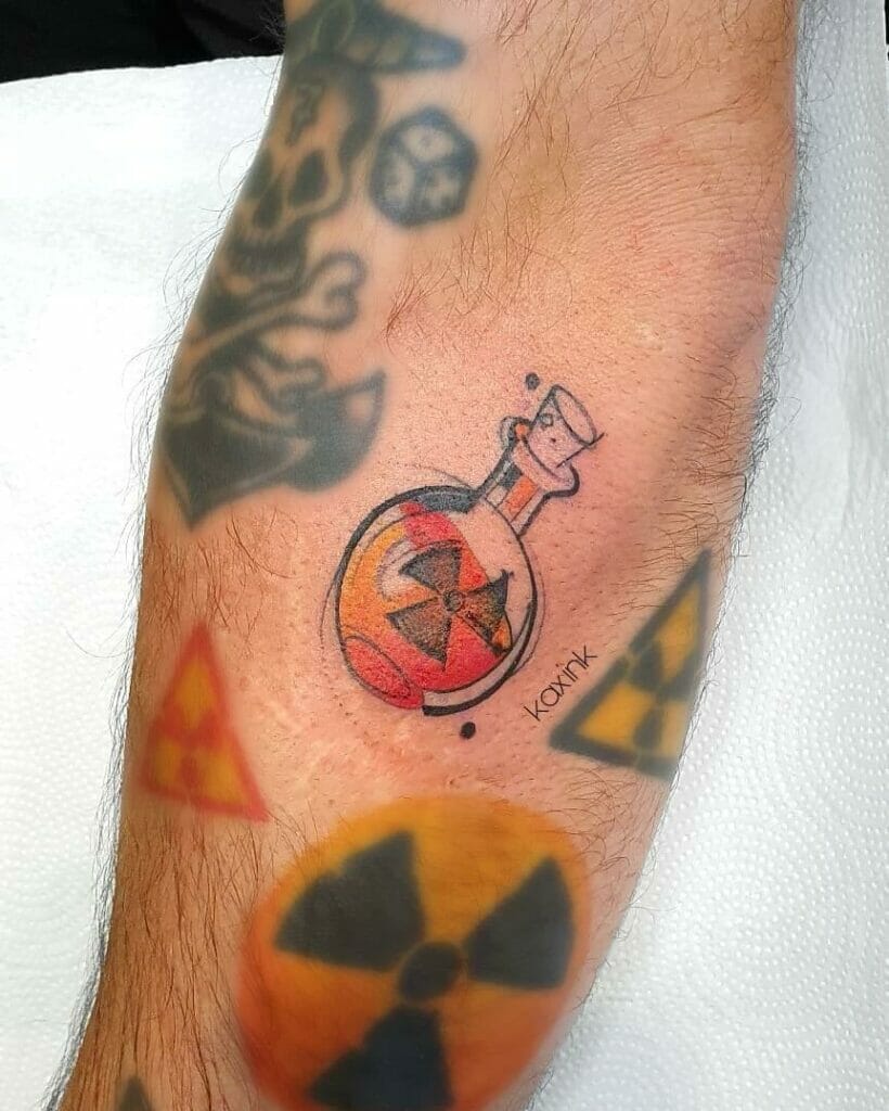 Round-bottomed Flask Radioactive Symbol Tattoo
