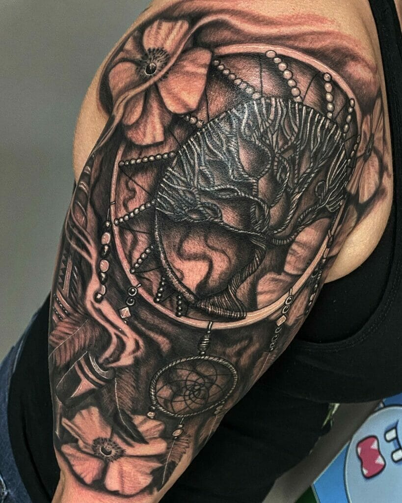 Cherokee Native American Sleeve Tattoo