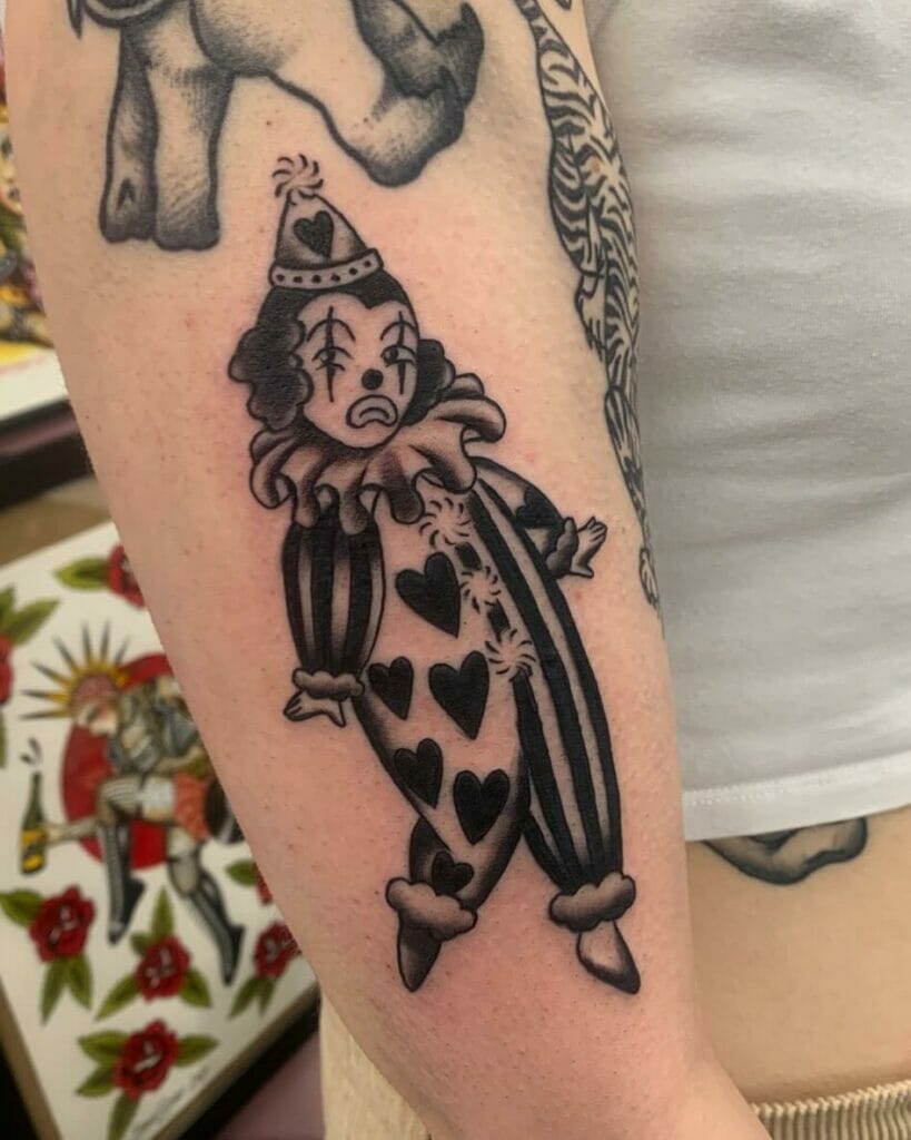 Sad But Sassy Clown Tattoo Design