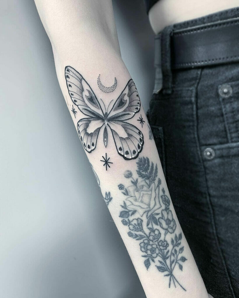 Cute Butterfly Tattoo Design For Women