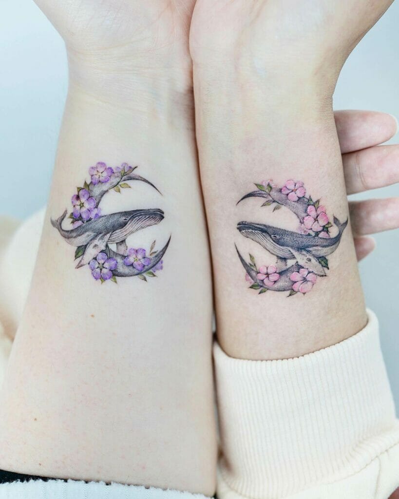 Matching Flower Wrist Tattoo Designs