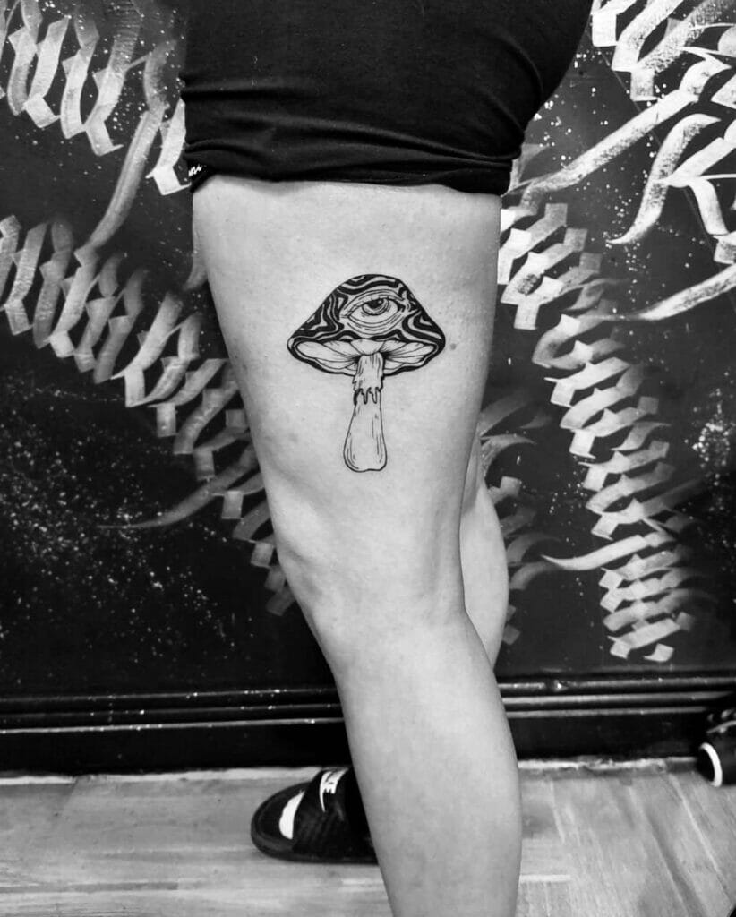 Simple Trippy Mushroom Tattoo Ideas