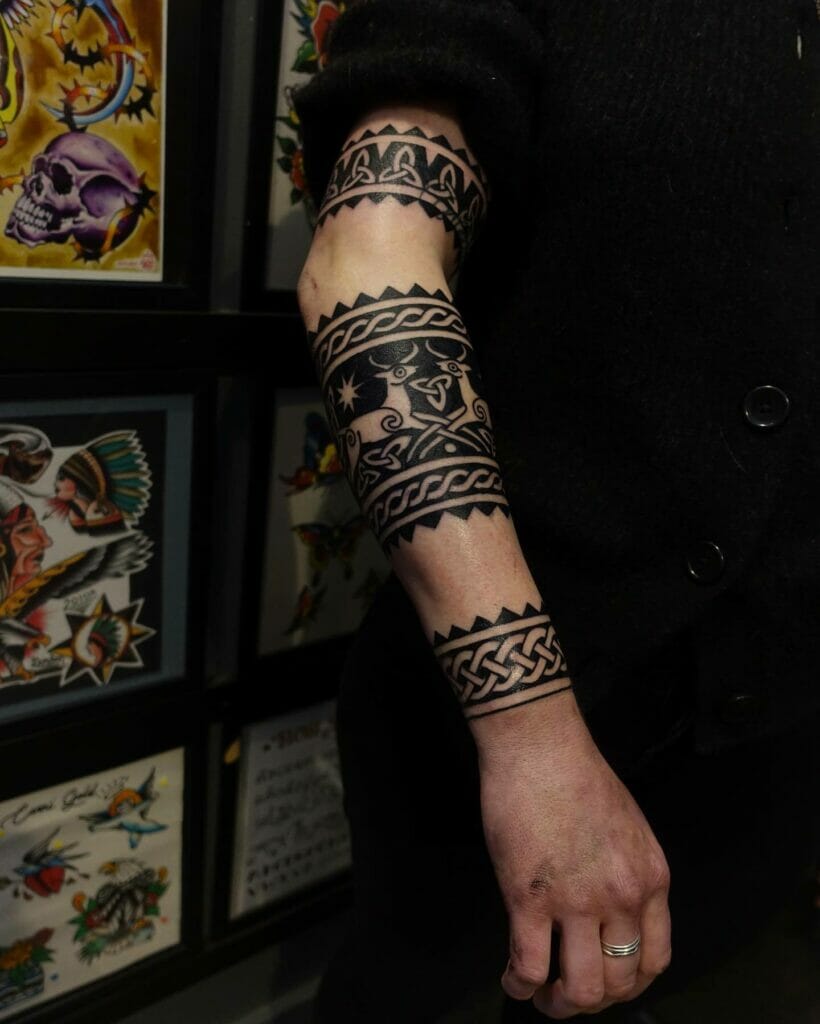 Stunning Celtic Tattoo Sleeve with a Simple Design