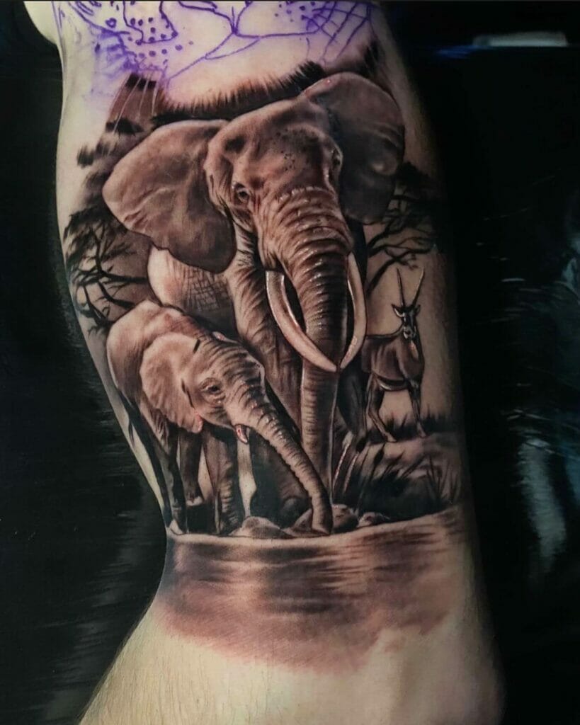 Motherhood Elephant Family Tattoo 