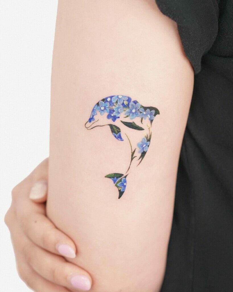 Delphinium Dolphin Tattoo
