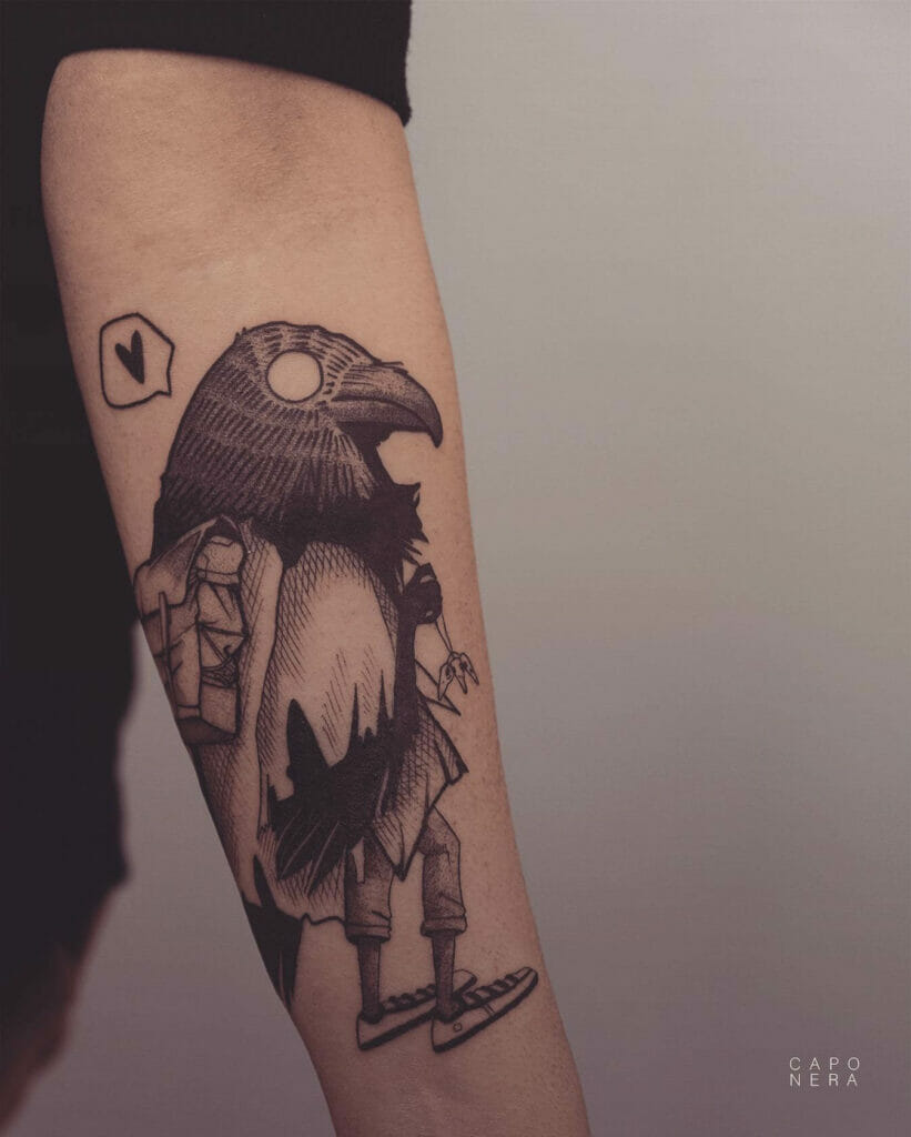 Quirky Crow Tattoo