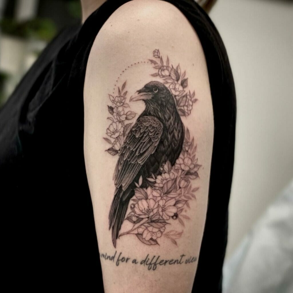 Floral Crows Nest Tattoo