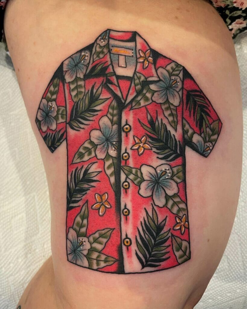 Cool Tropical Print Shirt Tattoo
