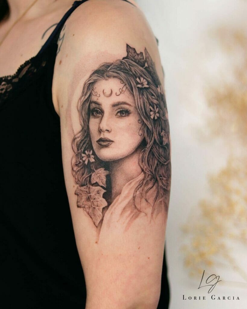 Woman Nymph Tattoo on Arm