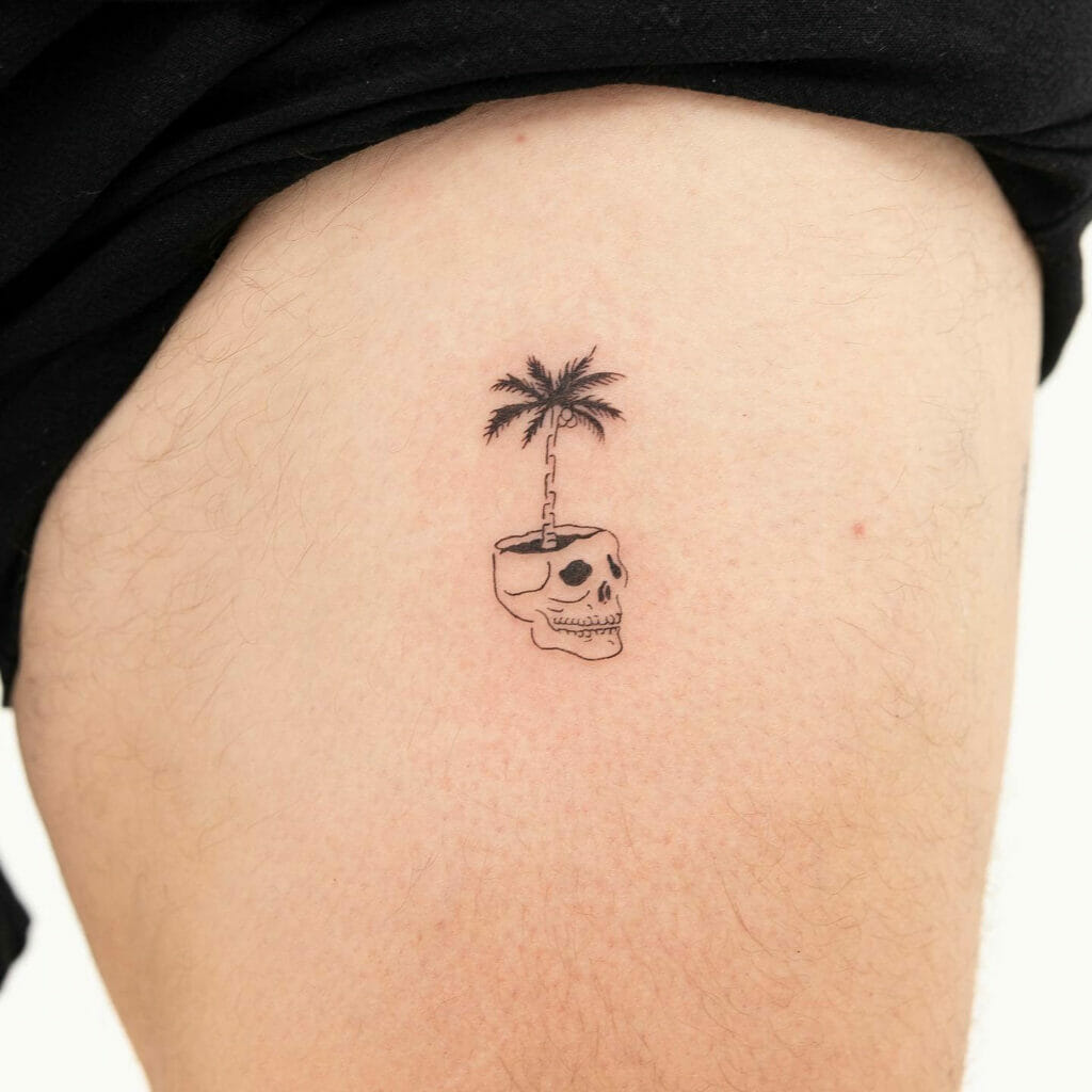 Skull-headed Palm Tree Tattoo Ideas