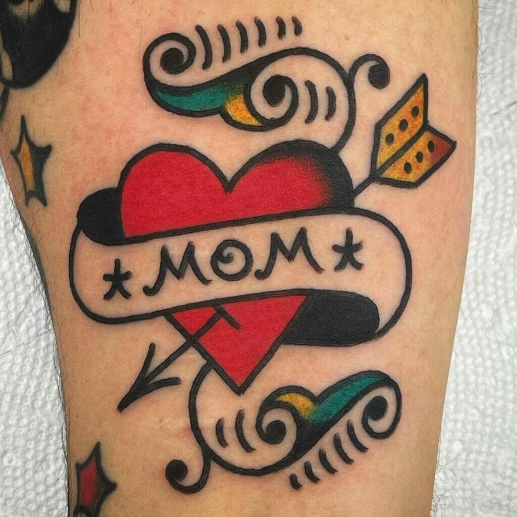 Mom Tattoo With Love Sign